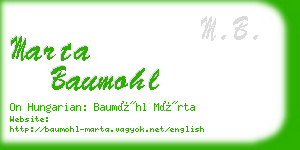 marta baumohl business card